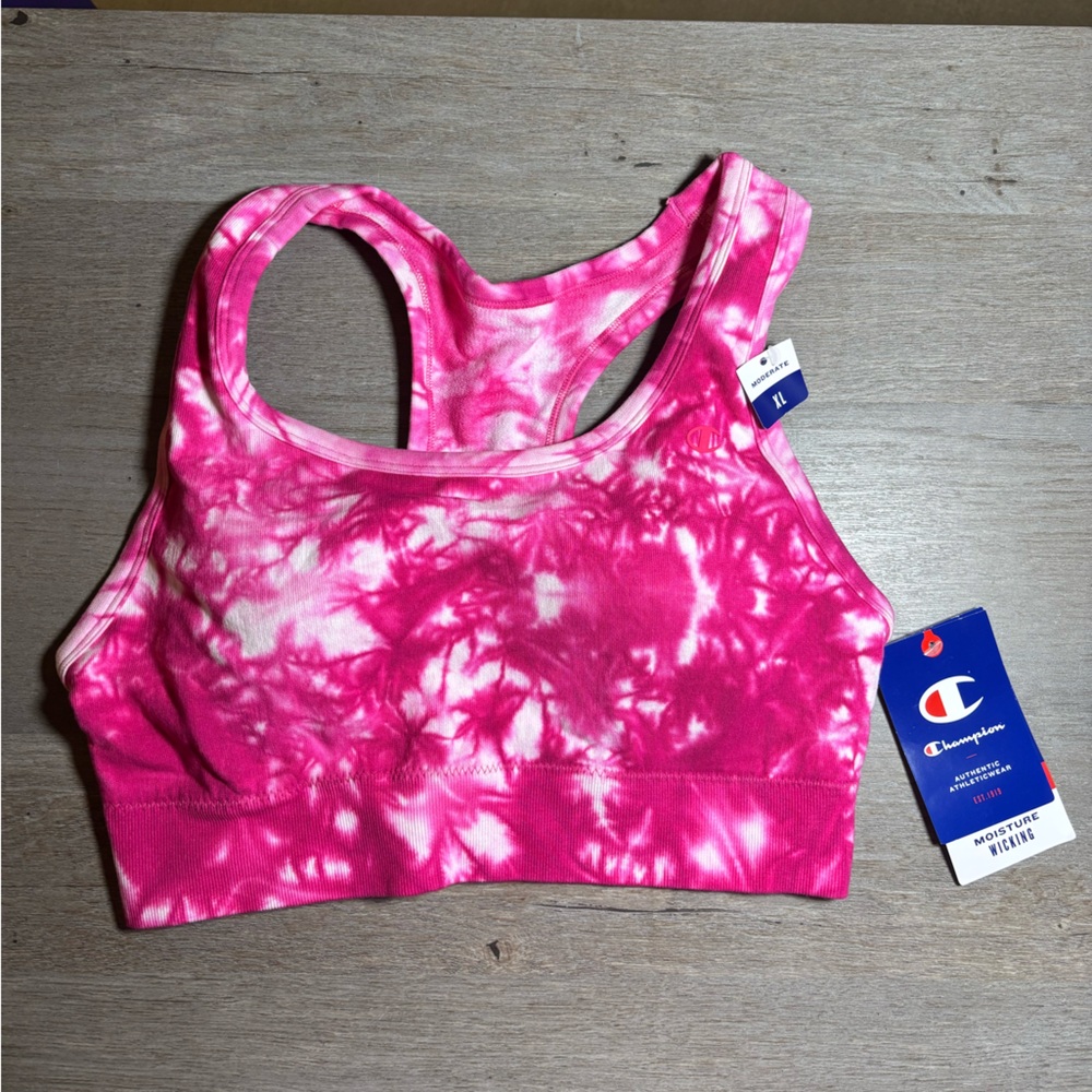 Champion Fuchsia Tie-Dye Sports Bra